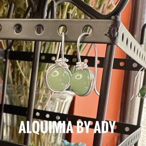 Alquimia Silver and Green Earrings